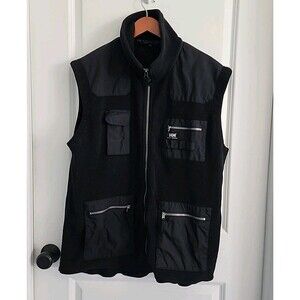 Helly Hansen Utility Fleece Vest Mens Size XL Black Zip Pockets Outdoor Hiking